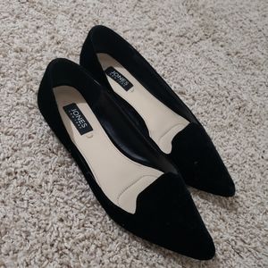 Womens Black Velour Slip On Shoes